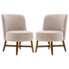 Kit 2 Poltronas Decorativas Amber Linho Bege G66 - Gran Belo