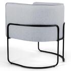 Kit 2 Poltronas Decorativas Base Aço Betina C-315 Linho Cinza