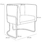 Kit 2 Poltronas Decorativas Base Aço Betina C-315 Linho Cinza