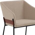 Kit 2 Poltronas Decorativas Base Aço Preto 7042 Linho Dmobili