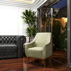 Kit 2 Poltronas Decorativas Base De Madeira Nirvana Nude G15