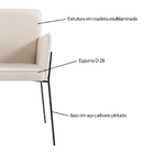 Kit 2 Poltronas Decorativas Base Em Aço Preto Barry Linho Beg