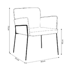 Kit 2 Poltronas Decorativas Base Em Aço Preto Barry Linho Beg