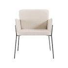 Kit 2 Poltronas Decorativas Base Em Aço Preto Barry Linho Beg