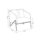 Kit 2 Poltronas Decorativas Base Em Aço Preto Tender Linho Be