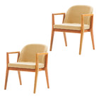 Kit 2 Poltronas Decorativas Base Em Madeira Tauari Mochi Linh