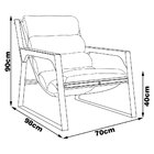 Kit 2 Poltronas Decorativas Base Ferro Glasgow Couro Branco G