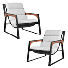 Kit 2 Poltronas Decorativas Base Ferro Glasgow Couro Branco G