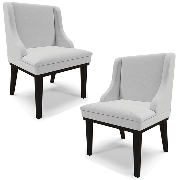 Kit 2 Poltronas Decorativas Base Fixa De Madeira Firenze Linh