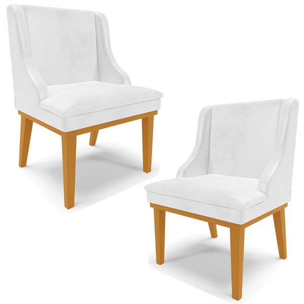 Kit 2 Poltronas Decorativas Base Fixa De Madeira Firenze Pu B