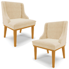 Kit 2 Poltronas Decorativas Base Fixa De Madeira Firenze Sued