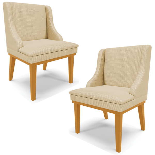 Kit 2 Poltronas Decorativas Base Fixa De Madeira Firenze Velu