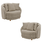 Kit 2 Poltronas Decorativas Base Fixa Galáxia Com Almofadas B