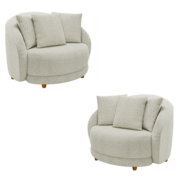 Kit 2 Poltronas Decorativas Base Fixa Galáxia Com Almofadas B