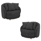 Kit 2 Poltronas Decorativas Base Fixa Galáxia Com Almofadas L