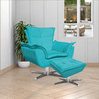 Kit 2 Poltronas Decorativas Base Giratória Cromada Charger Su