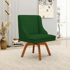 Kit 2 Poltronas Decorativas Base Giratória De Madeira Firenze