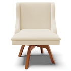 Kit 2 Poltronas Decorativas Base Giratória De Madeira Firenze