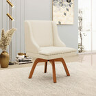 Kit 2 Poltronas Decorativas Base Giratória De Madeira Firenze