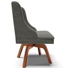 Kit 2 Poltronas Decorativas Base Giratória De Madeira Firenze