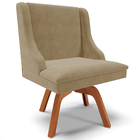 Kit 2 Poltronas Decorativas Base Giratória De Madeira Firenze