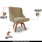 Kit 2 Poltronas Decorativas Base Giratória De Madeira Firenze