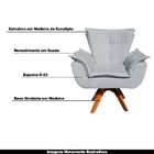 Kit 2 Poltronas Decorativas Base Giratória Em Madeira Charger