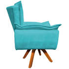 Kit 2 Poltronas Decorativas Base Giratória Em Madeira Charger