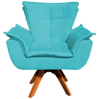 Kit 2 Poltronas Decorativas Base Giratória Em Madeira Charger