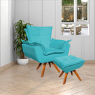 Kit 2 Poltronas Decorativas Base Giratória Em Madeira Charger