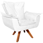 Kit 2 Poltronas Decorativas Base Giratória Em Madeira Charger