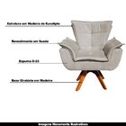 Kit 2 Poltronas Decorativas Base Giratória Em Madeira Charger