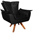 Kit 2 Poltronas Decorativas Base Giratória Em Madeira Charger