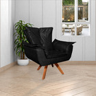 Kit 2 Poltronas Decorativas Base Giratória Em Madeira Charger