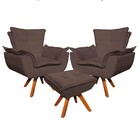 Kit 2 Poltronas Decorativas Base Giratória Giromad Com Puff O