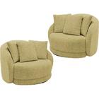 Kit 2 Poltronas Decorativas Base Giratoria Maly Boucle Moll