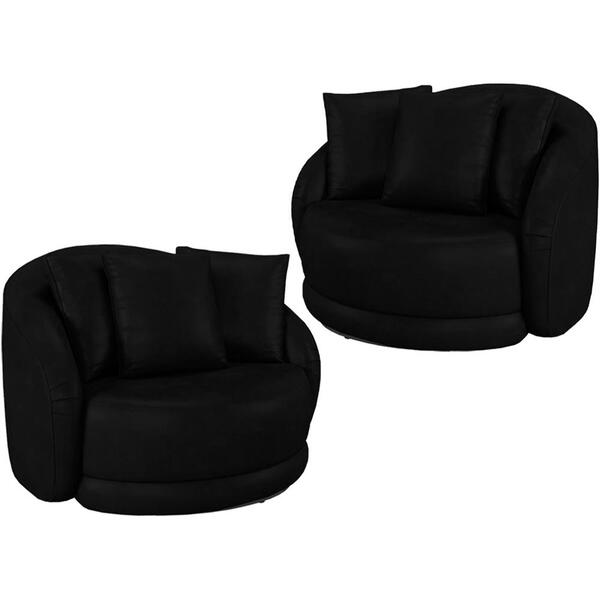 Kit 2 Poltronas Decorativas Base Giratoria Maly Corano Moll