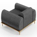 Kit 2 Poltronas Decorativas Base Gold Molino D06 Linho C-416