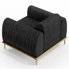 Kit 2 Poltronas Decorativas Base Gold Molino D06 Linho D-465