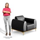 Kit 2 Poltronas Decorativas Base Gold Molino D06 Pu B-159 Pre