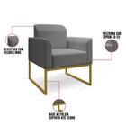 Kit 2 Poltronas Decorativas Base Industrial Dourada Maressa A