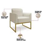 Kit 2 Poltronas Decorativas Base Industrial Dourada Maressa A