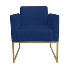 Kit 2 Poltronas Decorativas Base Industrial Dourada Maressa S