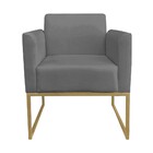 Kit 2 Poltronas Decorativas Base Industrial Dourada Maressa S