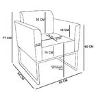 Kit 2 Poltronas Decorativas Base Industrial Preta A27 Areia