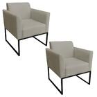 Kit 2 Poltronas Decorativas Base Industrial Preto Maressa S12