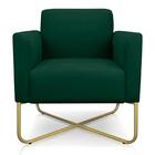 Kit 2 Poltronas Decorativas Base Industrial X Dourada Maressa