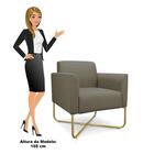 Kit 2 Poltronas Decorativas Base Industrial X Dourada Maressa