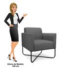 Kit 2 Poltronas Decorativas Base Industrial X Preta Maressa S