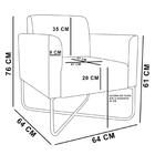 Kit 2 Poltronas Decorativas Base Industrial X Preta Maressa S